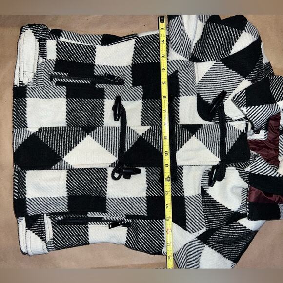 Dollhouse Outerwear Hood Coat Plaid Black white purple liner Maude size Medium - Picture 8 of 8